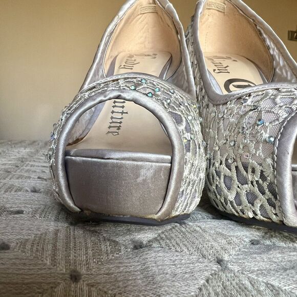 Lady Couture Ivy Peep Toe Silver Lace Mesh Stiletto Heels NIB Women’s EU 38 US 7 - Picture 12 of 16
